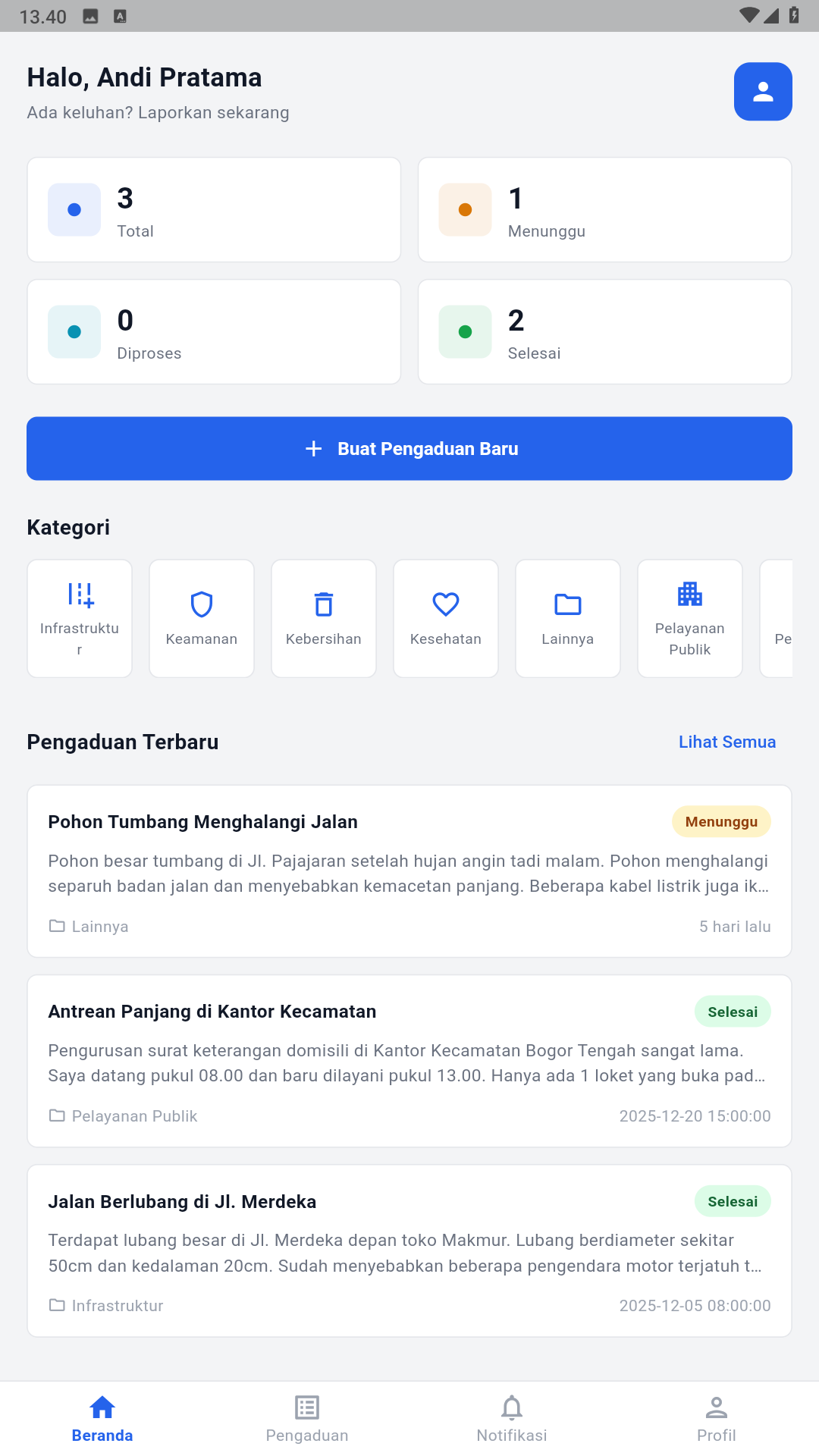 Sistem Pengaduan Masyarakat Fullstack (PHP + Flutter + MySQL + Docker) 4